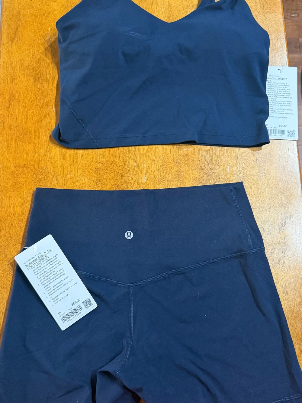 lululemon athletica align Navy High-Rise Bike Shorts and tank set.